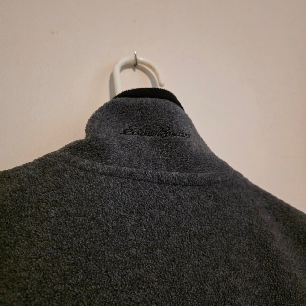 Vintage Eddie Bauer Mens Fleece Vest Size Large Gray Full Zip USA Hiking Outdoor - Picture 5 of 7